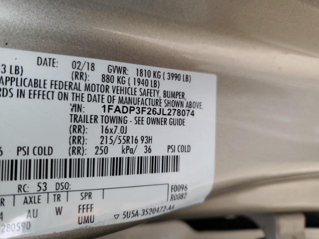 2018 FORD FOCUS SE - 1FADP3F26JL278074