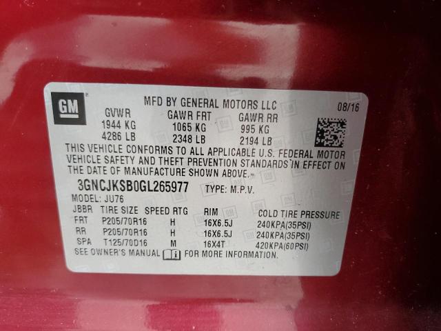 2016 CHEVROLET TRAX LT - 3GNCJKSB0GL265977