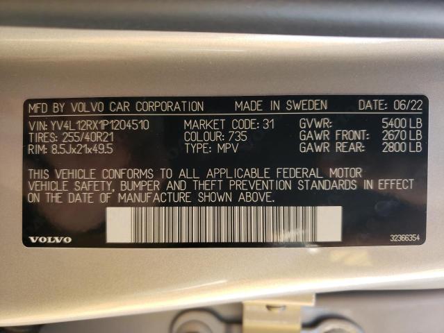 2023 VOLVO XC60 ULTIM - YV4L12RX1P1204510