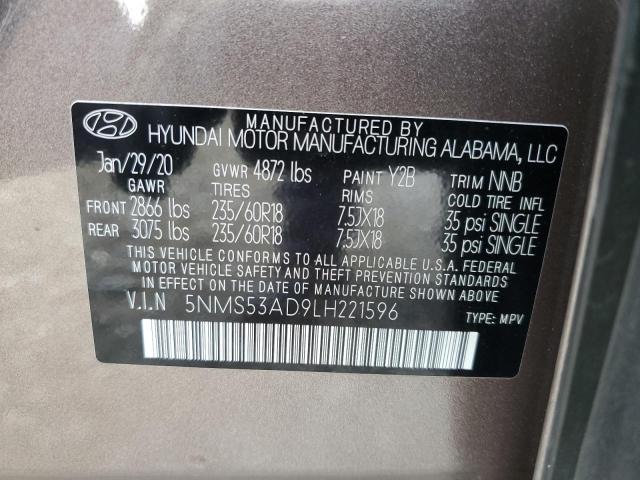 5NMS53AD9LH221596 | 2020 HYUNDAI SANTA FE L