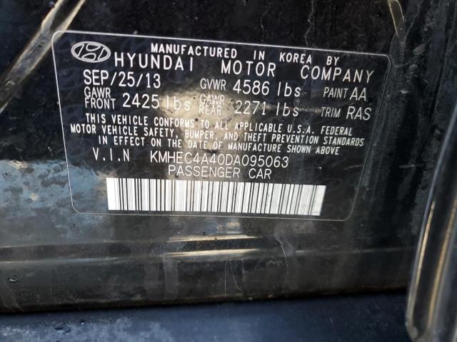 2013 Hyundai Sonata Hybrid VIN: KMHEC4A40DA095063 Lot: 40034324