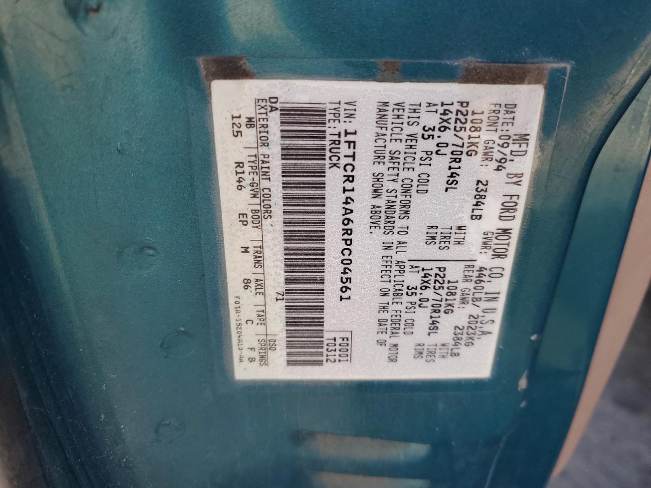 1FTCR14A6RPC04561 1994 Ford Ranger Super Cab 1FTCR14A6RPC04561 1994 Ford Ranger Super Cab