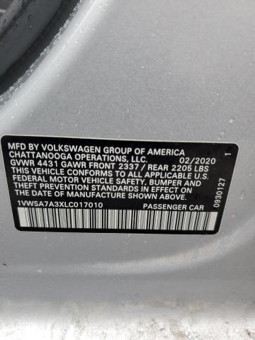 2020 VOLKSWAGEN PASSAT SE - 1VWSA7A3XLC017010