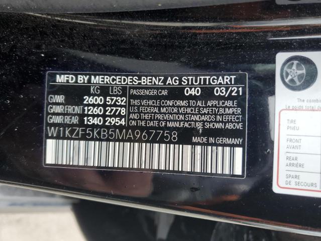 W1KZF5KB5MA967758 | 2021 MERCEDES-BENZ E 450 4MAT