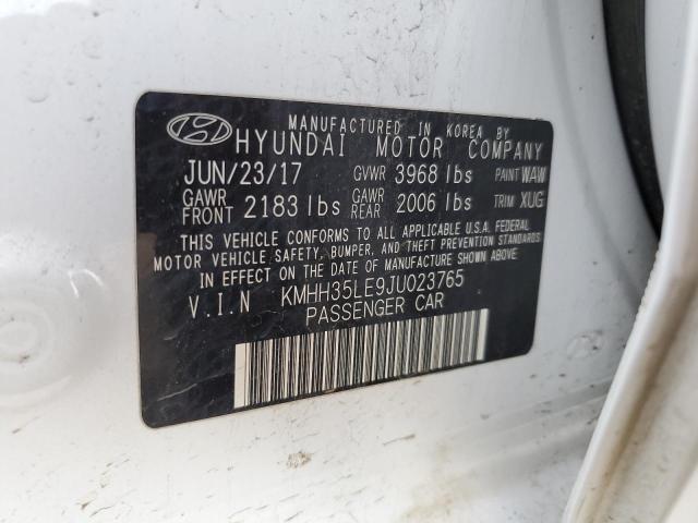 VIN WBXHT3C39GP888138 2018 HYUNDAI ELANTRA no.12