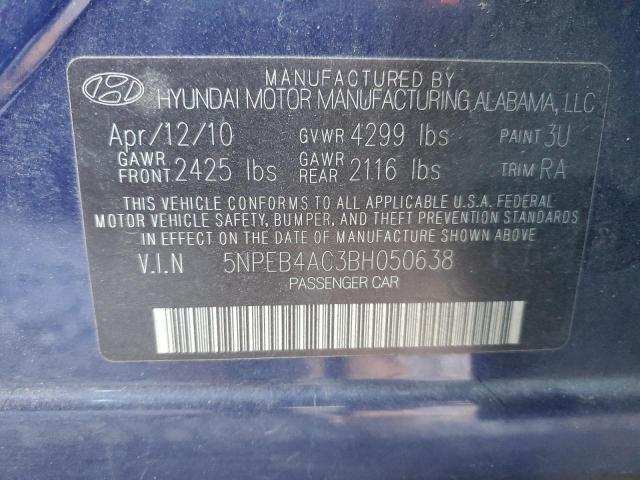 2011 Hyundai Sonata Gls VIN: 5NPEB4AC3BH050638 Lot: 51409774