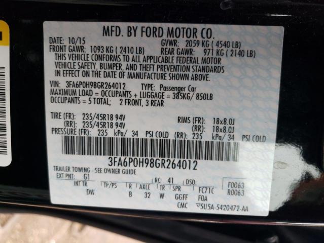 3FA6P0H98GR264012 | 2016 FORD FUSION SE