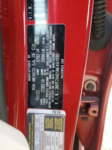 2022 KIA FORTE FE 3KPF24AD5NE497090