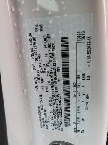 2022 Ford Escape Se VIN: 1FMCU0BZXNUA07207 Lot: 38291304