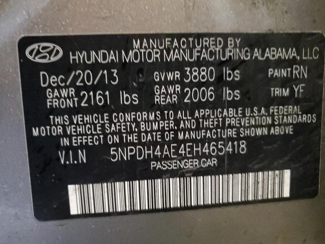 5NPDH4AE4EH465418 | 2014 HYUNDAI ELANTRA SE