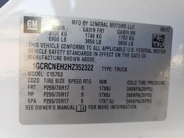 1GCRCNEH2HZ352322 | 2017 CHEVROLET SILVERADO