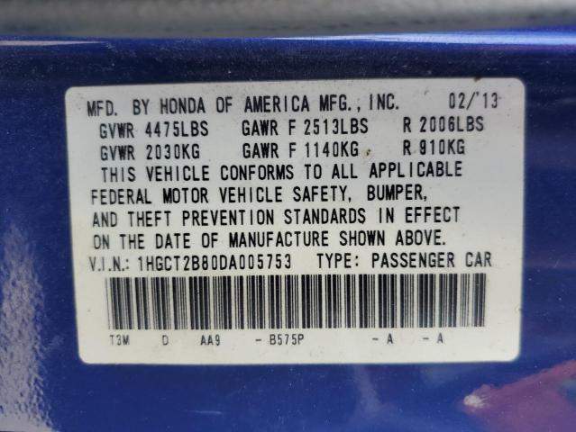 2013 Honda Accord Exl VIN: 1HGCT2B80DA005753 Lot: 38189234