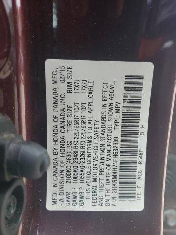 2HKRM4H74FH632399 | 2015 HONDA CR-V EXL