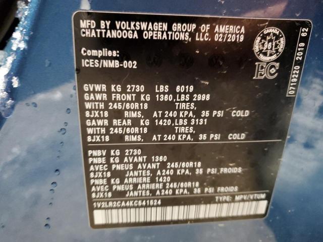 VIN 1V2LR2CA4KC541524 2019 VOLKSWAGEN ATLAS no.14