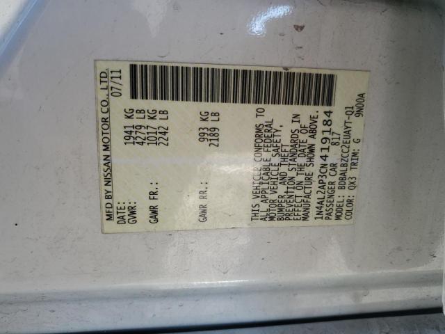 2012 NISSAN ALTIMA BAS - 1N4AL2AP3CN419184