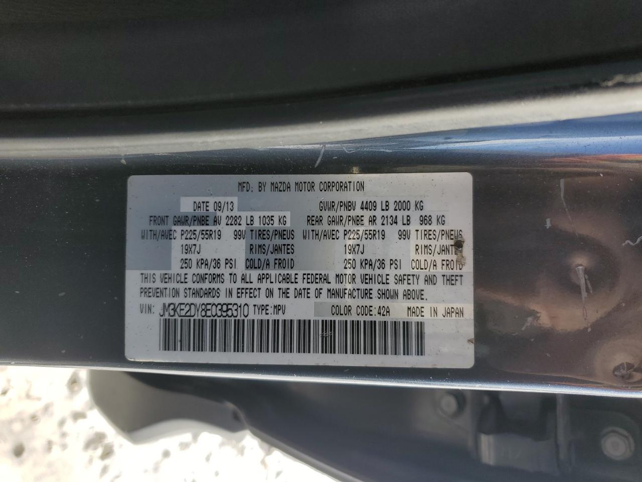 JM3KE2DY8E0395310 2014 Mazda Cx-5 Gt