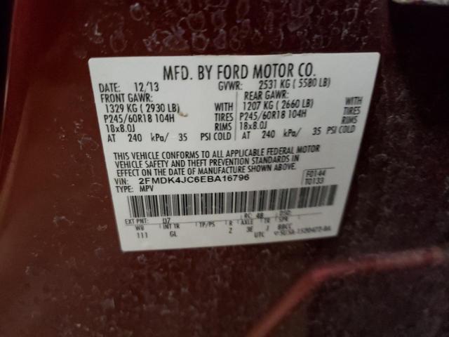 2FMDK4JC6EBA16796 | 2014 FORD EDGE SEL