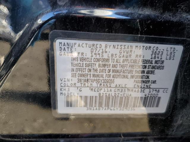 2016 Nissan Sentra S VIN: 3N1AB7AP6GY309056 Lot: 81350193