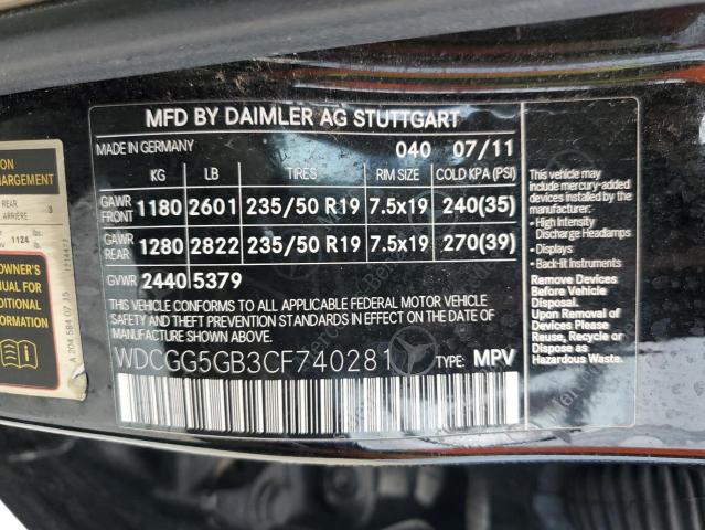 2012 Mercedes-Benz Glk 350 VIN: WDCGG5GB3CF740281 Lot: 38187874