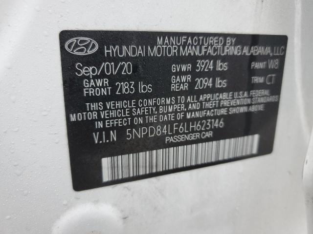 5NPD84LF6LH623146 | 2020 HYUNDAI ELANTRA SE