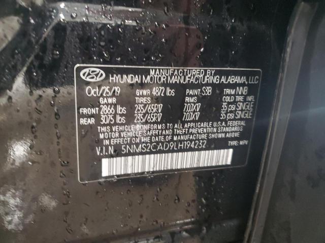 5NMS2CAD9LH194232 | 2020 HYUNDAI SANTA FE S