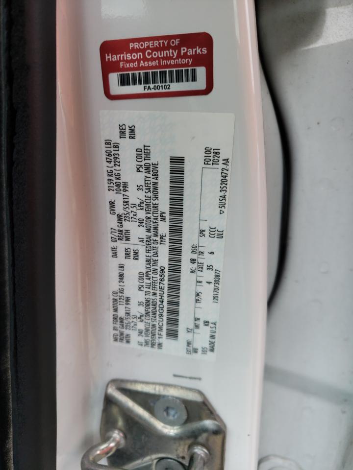 1FMCU9GD4HUE76590 2017 Ford Escape Se