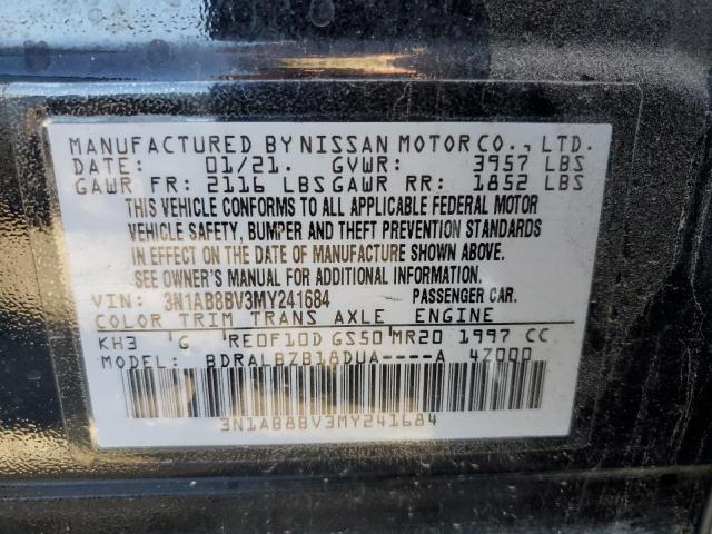 3N1AB8BV3MY241684 | 2021 NISSAN SENTRA S