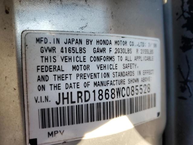 1998 Honda Cr-V Ex VIN: JHLRD1868WC085528 Lot: 37155594