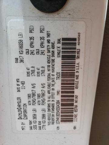 2004 Dodge Ram 1500 St VIN: 1D7HA18D54S564384 Lot: 37063314