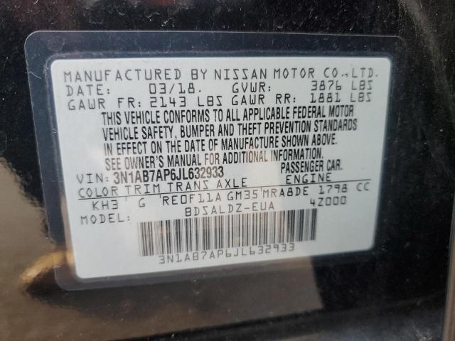 3N1AB7AP6JL632933 | 2018 NISSAN SENTRA S