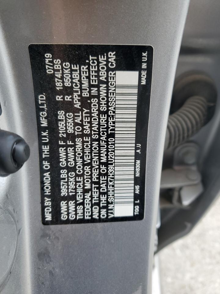 SHHFK7H39LU201010 2020 Honda Civic Lx