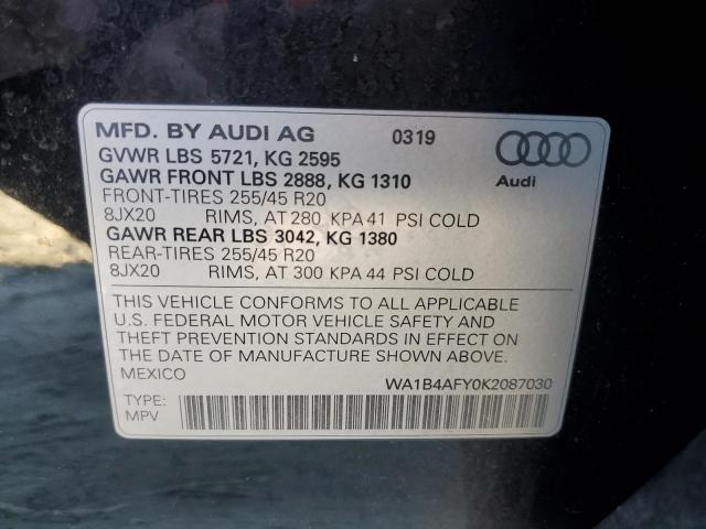 WA1B4AFY0K2087030 2019 AUDI SQ5 - Image 13