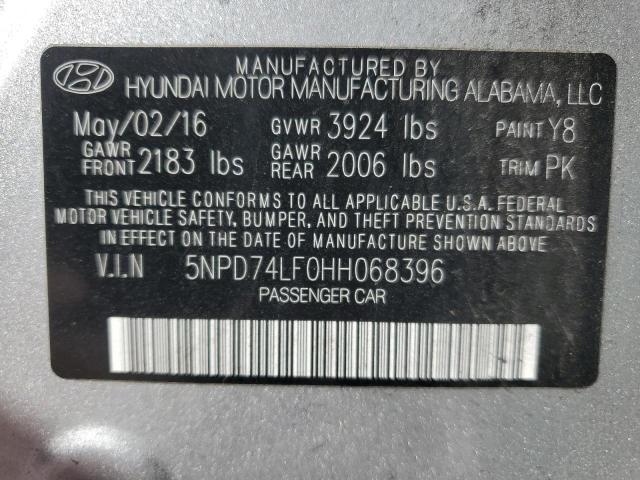 2017 HYUNDAI ELANTRA SE 5NPD74LF0HH068396