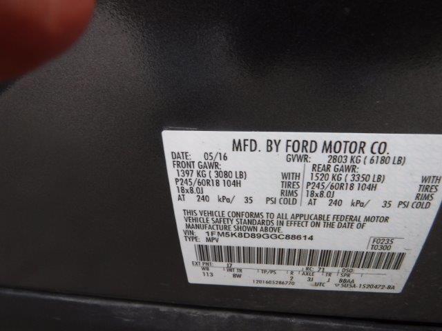 2016 FORD EXPLORER - 1FM5K8D89GGC88614