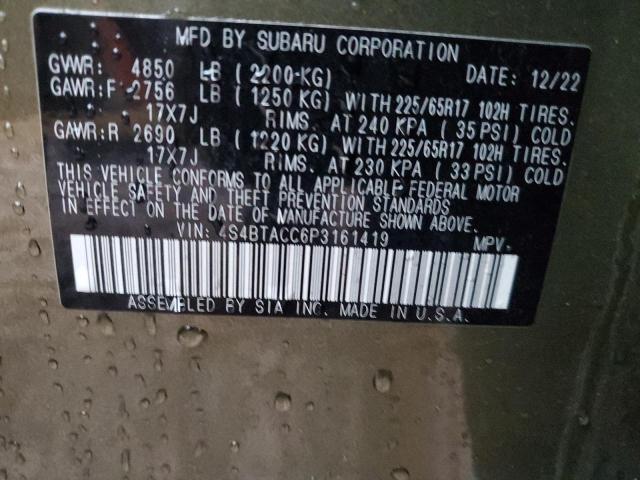 2023 SUBARU OUTBACK PR 4S4BTACC6P3161419