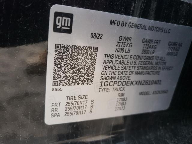 VIN 1GCPDDEKXNZ610401 2022 CHEVROLET ALL MODELS no.12