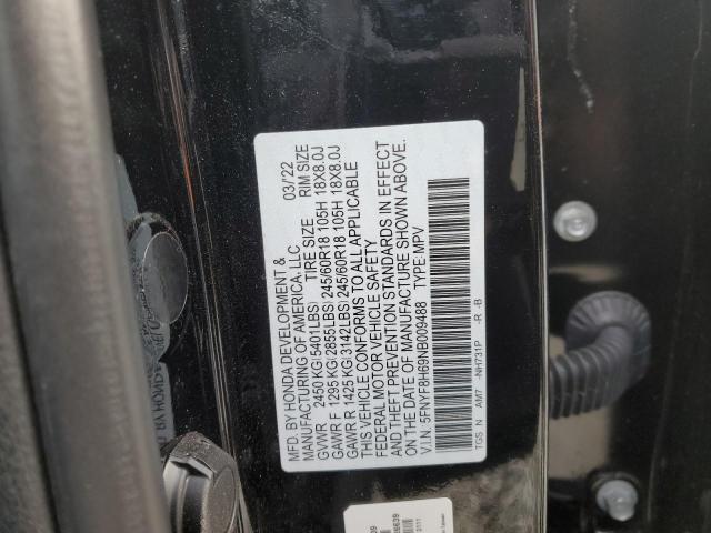 5FNYF8H69NB009488 | 2022 Honda passport trail sport