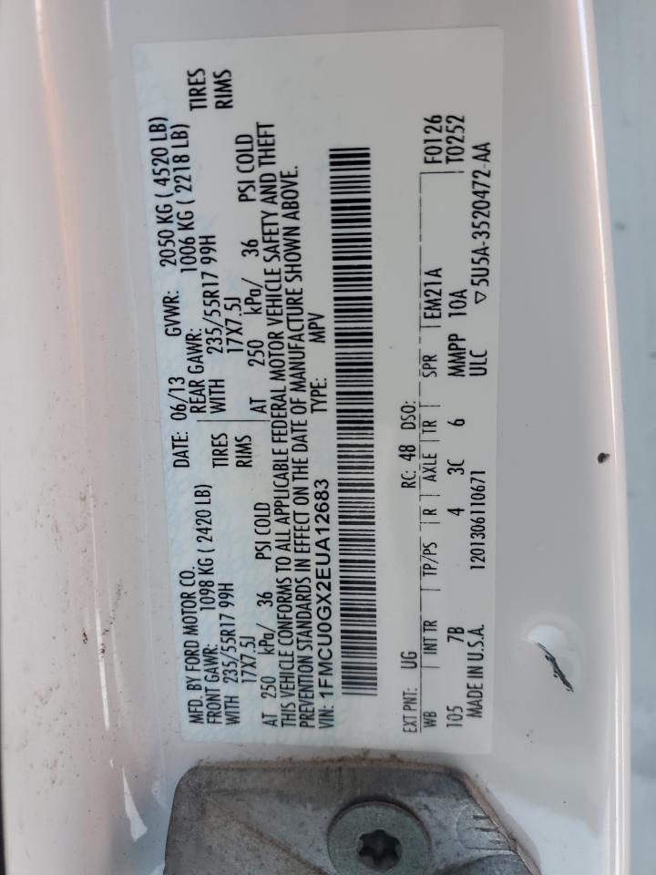 1FMCU0GX2EUA12683 2014 Ford Escape Se