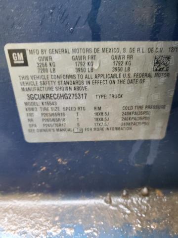 2017 CHEVROLET SILVERADO 3GCUKREC6HG275317
