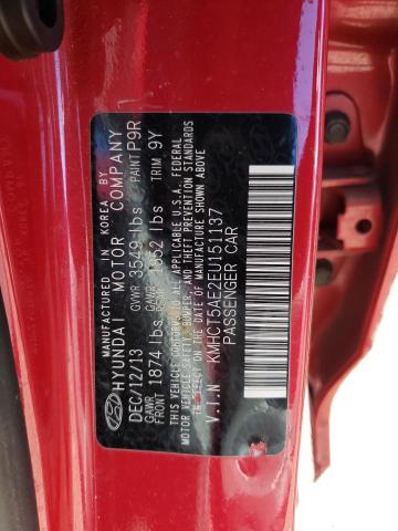 2014 Hyundai Accent Gls VIN: KMHCT5AE2EU151137 Lot: 40802064