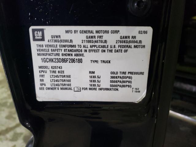 2006 Chevrolet Silverado K2500 Heavy Duty VIN: 1GCHK23D86F206180 Lot: 39490464