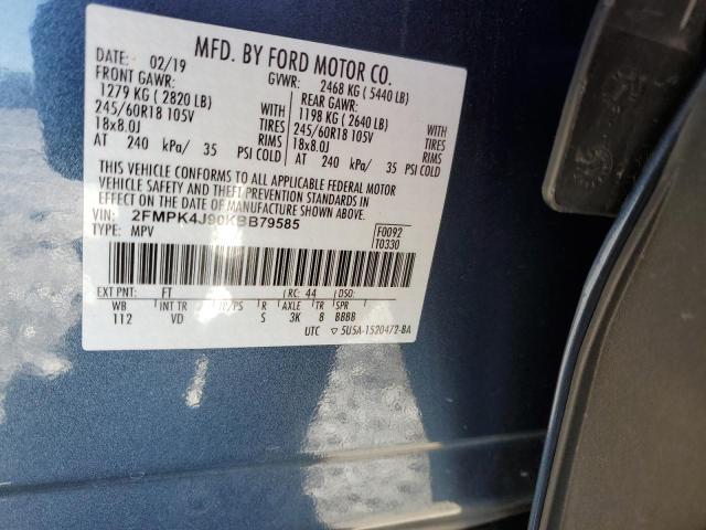 2FMPK4J90KBB79585 2019 FORD EDGE, photo no. 13