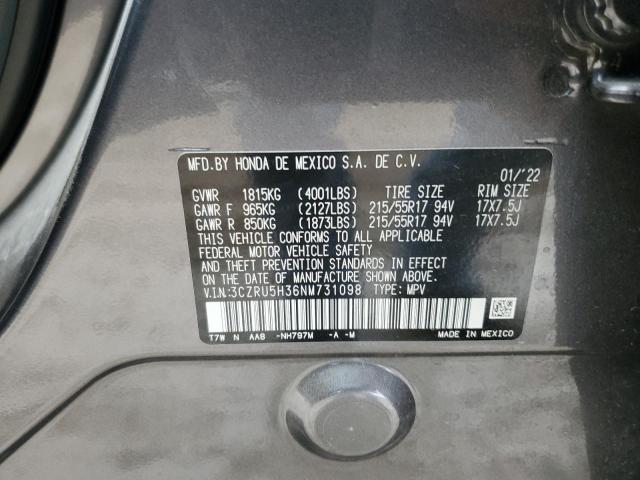 3CZRU5H36NM731098 | 2022 HONDA HR-V LX