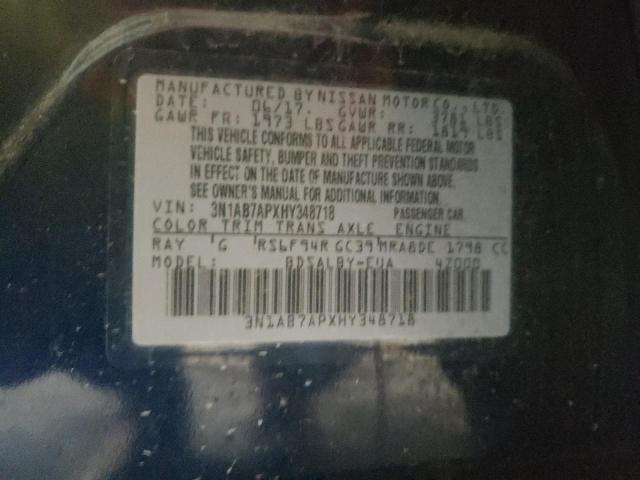 3N1AB7APXHY348718 | 2017 NISSAN SENTRA S