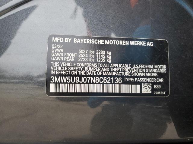 3MW5U9J07N8C62136 | 2022 BMW M340XI