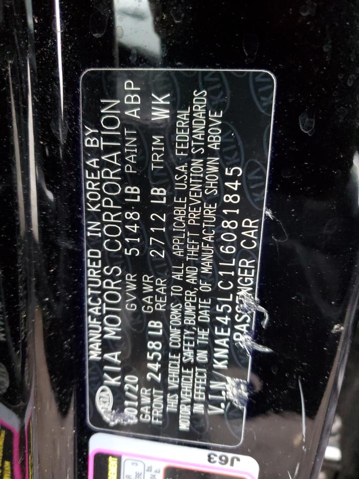 KNAE45LC1L6081845 2020 Kia Stinger Gt1