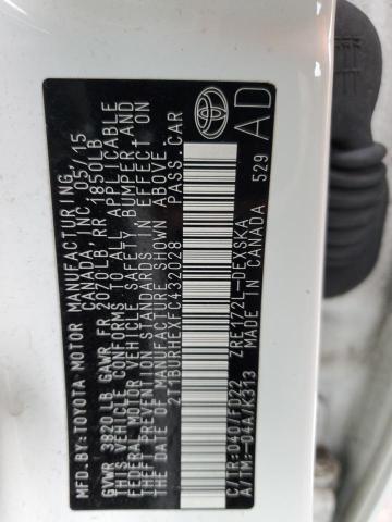 2015 TOYOTA COROLLA L - 2T1BURHEXFC432028