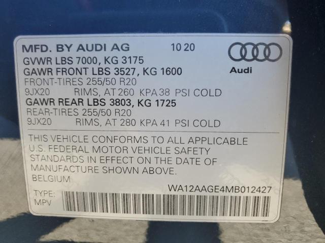 2021 AUDI E-TRON SPO - WA12AAGE4MB012427