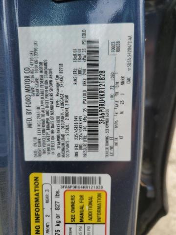 3FA6P0RU4KR121828 2019 FORD FUSION - Image 12