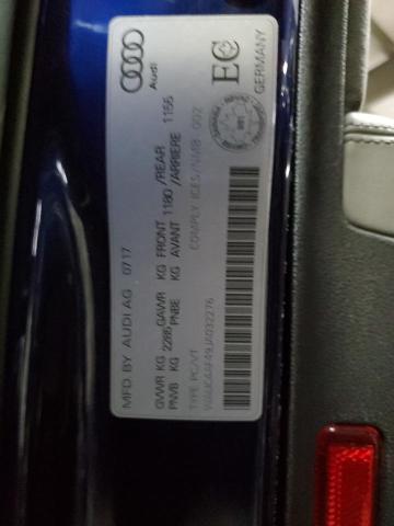 2018 AUDI S4 PRESTIG WAUC4AF49JA032276